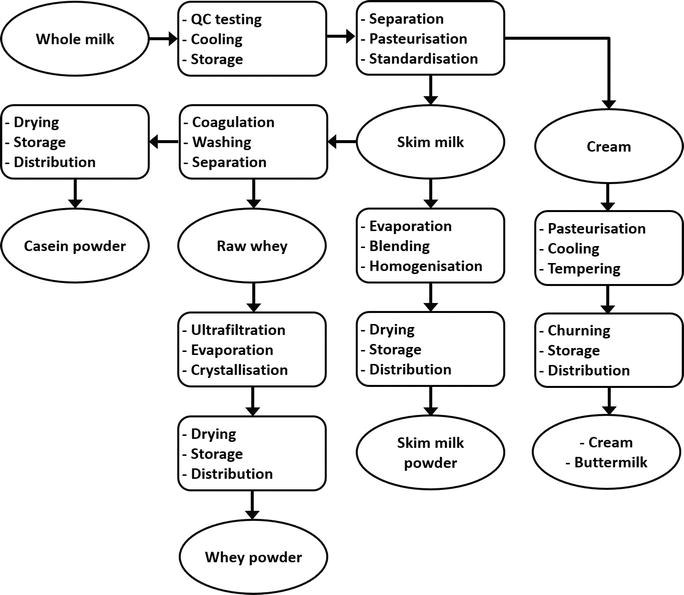 Dairy production flow chart