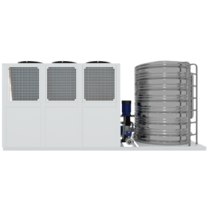 Heat pump with water tank