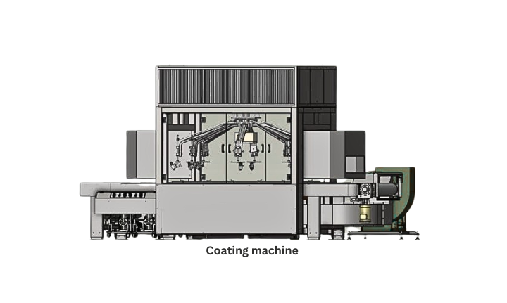 Coating machine with chiller